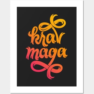 Krav Maga Jagged Colorful Script Posters and Art